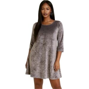 Michael Stars Velvet Pullover Dress Silver M
